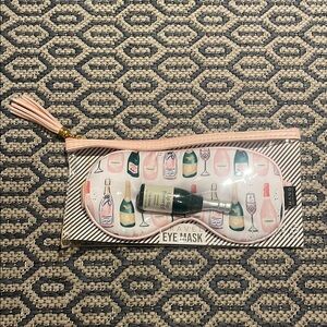 NWT Hang Accessories Pink Eye Mask and Pouch Set